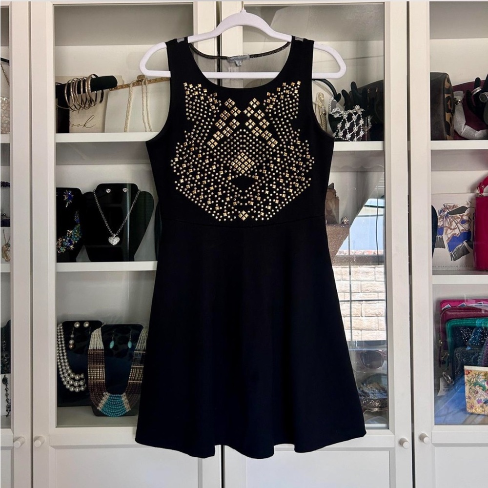 BLACK GOLD MINI DRESS